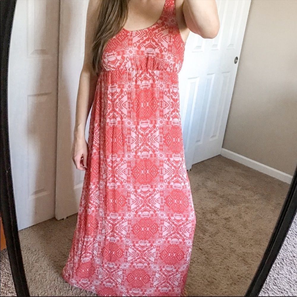 Chaser Tribal Print Chiffon Maxi Dress Boho S